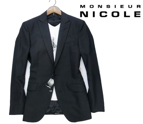 A378未使用▼ ニコル 2B テーラードジャケット L 黒 NICOLE