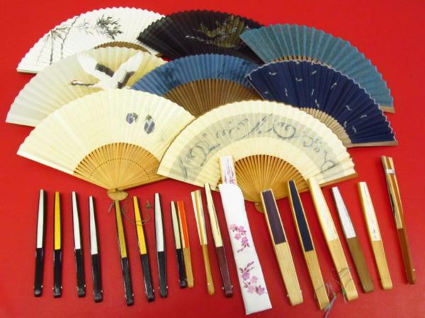 ★着物10★ 1円 大量!!扇子二十六点 和装小物 ☆