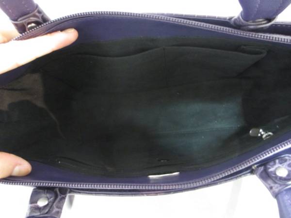 美品☆takechiタケチ ハンドバッグ クロコダイル パープル 本物 タケチ