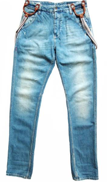 □SCOTCH&SODA サスペンダー付 USED加工 テーパード デニム W29 男性用 