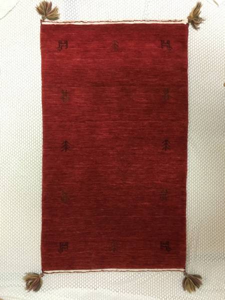 ギャッペ☆ペルシャ手織物☆動物文様☆赤系☆小☆123×72