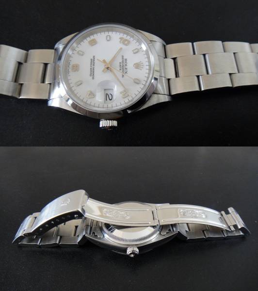 ROLEX パーペチュアルデイト 15200 白文字盤 メンズ 本物 税なし