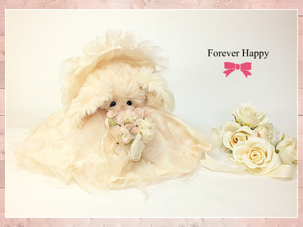 テディベア　うさぎ　細川祐子作品 美品 うさぎ *love* meadow tea テディベア 作家 細川祐子さん 細川