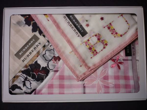 バーバリー◆女性用ハンカチ3枚セット