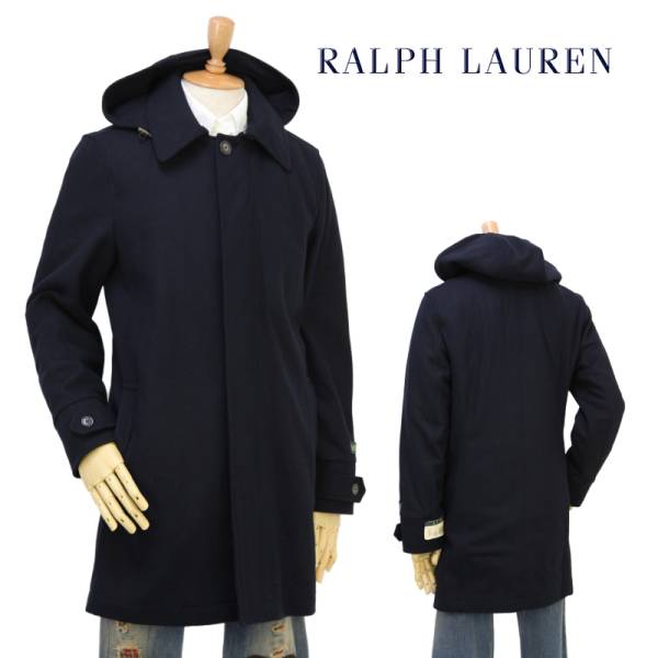 新品 ポロ ラルフ アウトレット M ウール コート 紺 4777