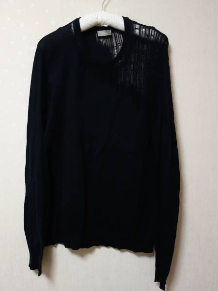 エディ期　サンローラン　デストロイ加工ニット 希少06SSエディ期Dior homme デストロイニットS サンローラン 06SS