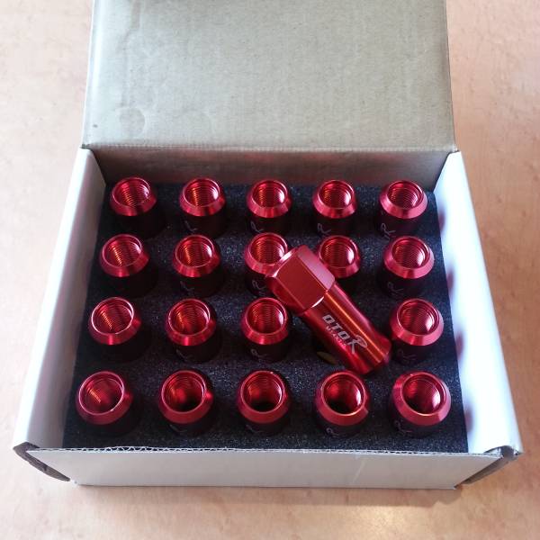 即納★カラーナット 赤レッド M14×1.5 60mm 20個 5穴 新品