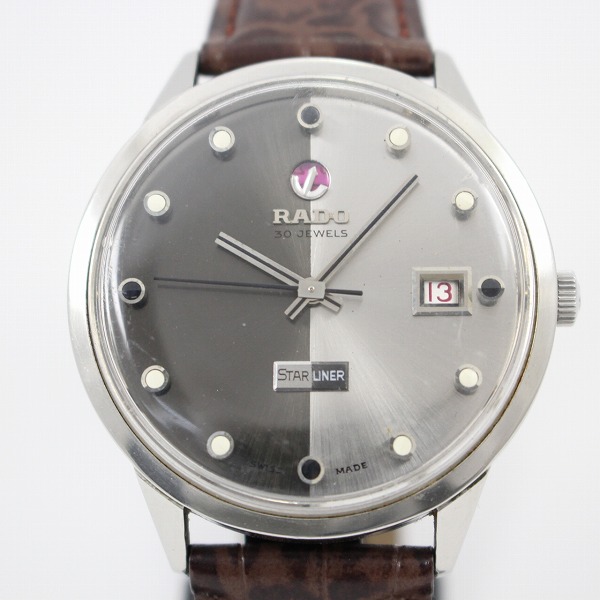 ラドー スターライナー メンズ自動巻 革ベルト【質屋】難あり