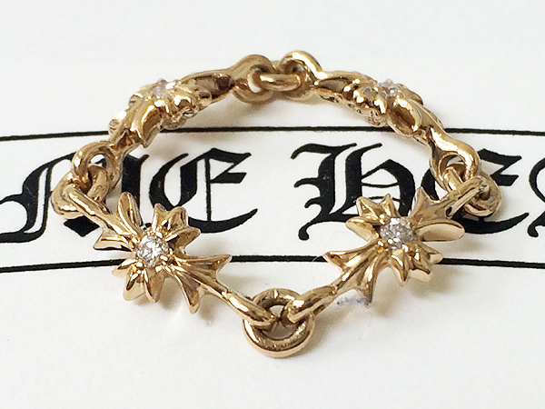 クロムハーツ 22k タイニー E CH プラス リング 国内11-12号