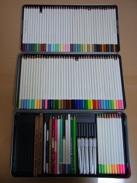 色辞典（油性色鉛筆）全90色+ルミナンス、カステル、擦筆など