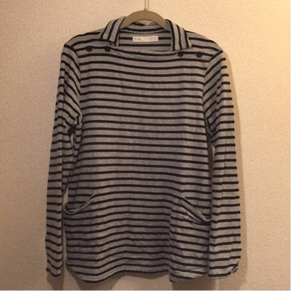 ★nisica カットソー ボーダー メンズ 3 グレー ブラック ★