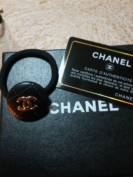 シャネル☆CHANEL ノベルティ ヘアゴム 黒 ゴールド