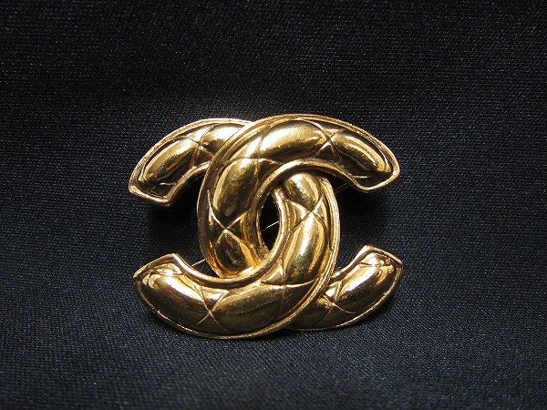 USED】 CHANEL ◇ シャネル ココマーク ゴールド ブローチ
