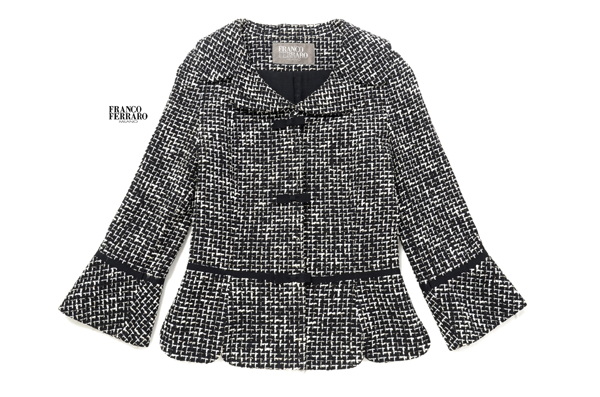 美品★フランコフェラーロ★清楚！デザインジャケットT955