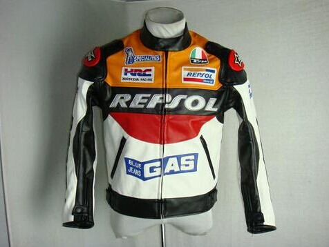 1円REPSOL レプソル☆PU レザージャケット レーシングウェアXL