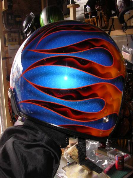 ACNAオリジナルペイントヘルメット～マザリンブルー炎_2