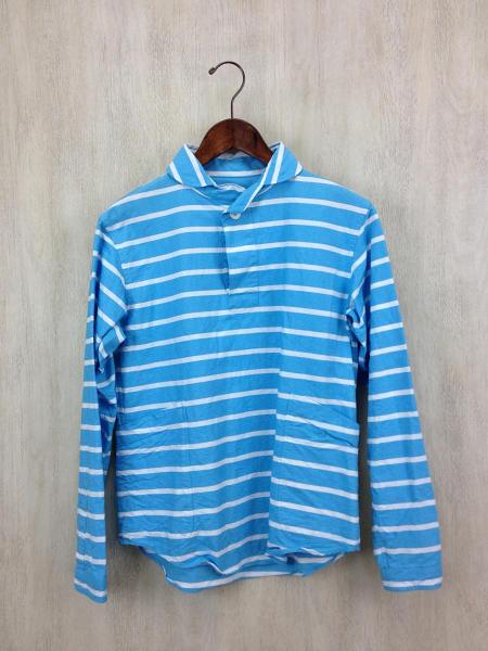 LOLO◆トップス/M/コットン/BLU/ボーダー