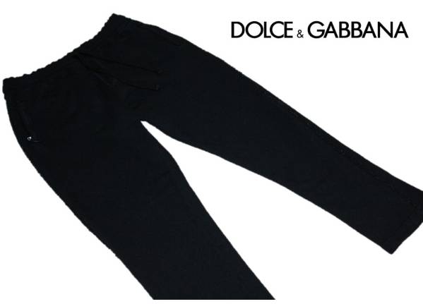 4.2万新品●DOLCE&GABBANA ダメージ加工スエットパンツ XL 52 黒