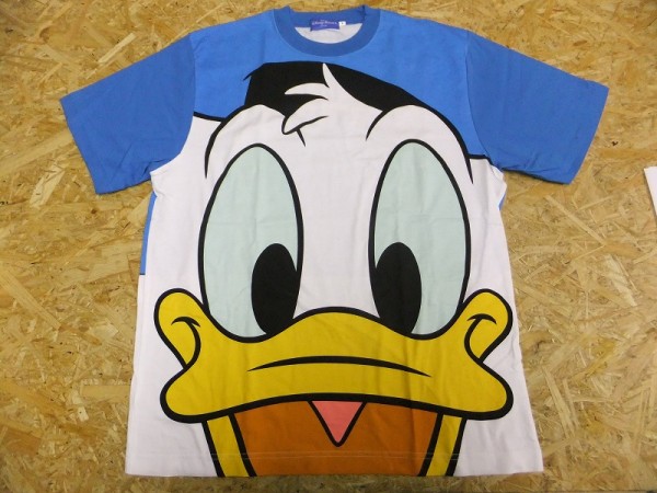 DISNEY RESORT メンズ ドナルドダック 全面プリントTシャツ 青 L