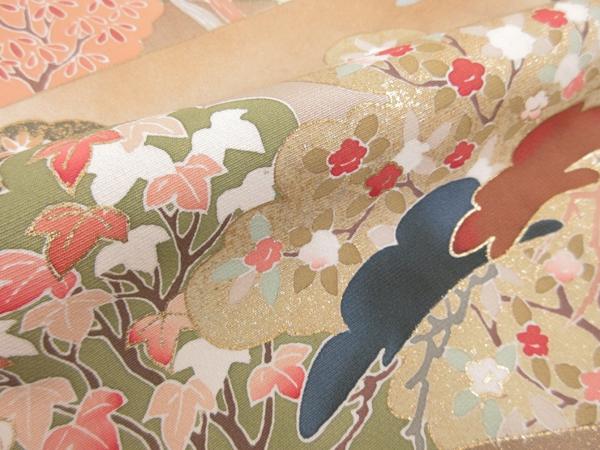 ドークブア■訪問着　金彩友禅　駒刺繍　霧取りに風景文　逸品