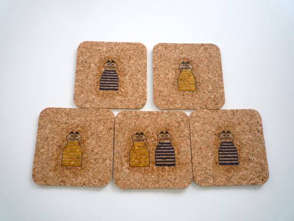 新品＊リサ・ラーソン＊ミンミ　猫＊コースターSET＊北欧雑貨_1