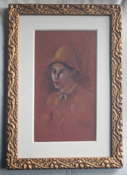 [Artworks]ピカソ|アルルカン|肉筆|パステル|原画|鑑定書