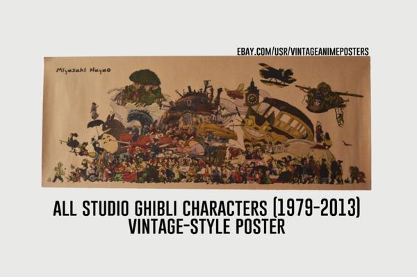 ポスター宮崎駿監督作品すべてのジブリキャラクター85x34.5cm
