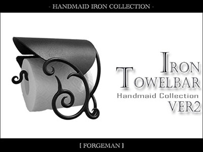 本格ハンドメイドのロートアイアン製トイレットペーパーホルダー