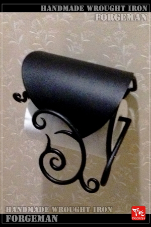 本格ハンドメイドのロートアイアン製トイレットペーパーホルダー