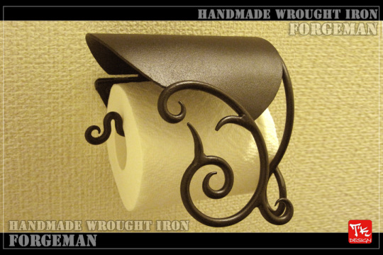 本格ハンドメイドのロートアイアン製トイレットペーパーホルダー