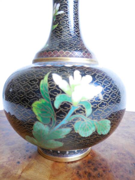 花瓶 景泰藍 花器 牡丹 銅製 桜 七宝 中国 D-壁中国伝統工芸七宝焼