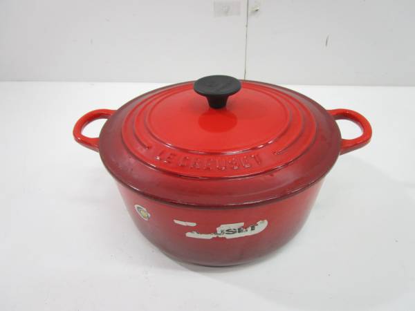 LE CREUSET ルクルーゼ ココット ロンド 鍋 両手鍋22cm○