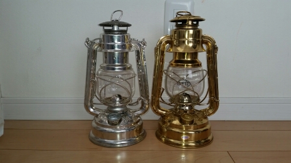 デイツ フュアハンド ランタンセット 真鍮&銀 オイルランプの灯り