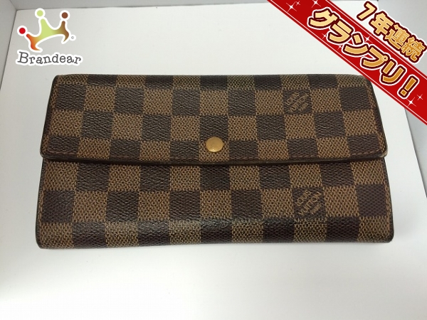 ルイヴィトン 長財布 ダミエ ポシェット・ポルト モネ クレディ LOUIS