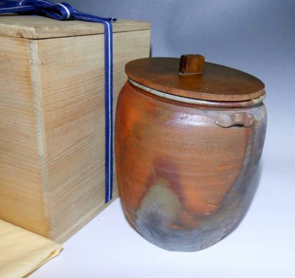 美術品・アンティーク・コレクション 備前焼 水指 時代箱