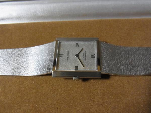 極美品 PATEKPHILIPPE メンズ１８ＷＧ無垢ブレス ゴンドーロ型