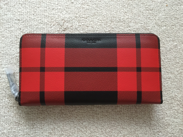 COACHコーチ☆長財布75072 RD/BK☆レッド×ブラック