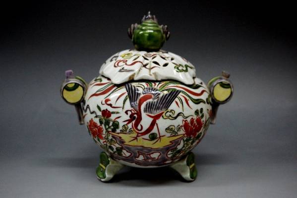 【宝】宝珠 小槌 鳳凰図香炉 縁起良し