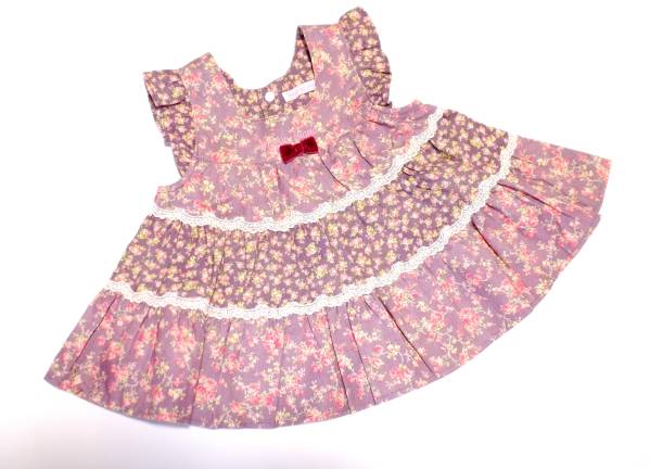 新品　メゾピアノ　ジャンパースカート　小さなレディ　うす紫