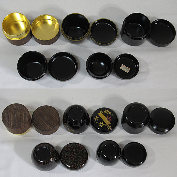 茶道具 棗 5点まとめて/本桑和布 内金塗 定13，200円 他 漆芸 棗