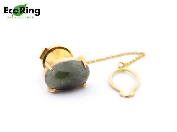 1円 K18YG×翡翠 タイタック ネクタイピン GK299