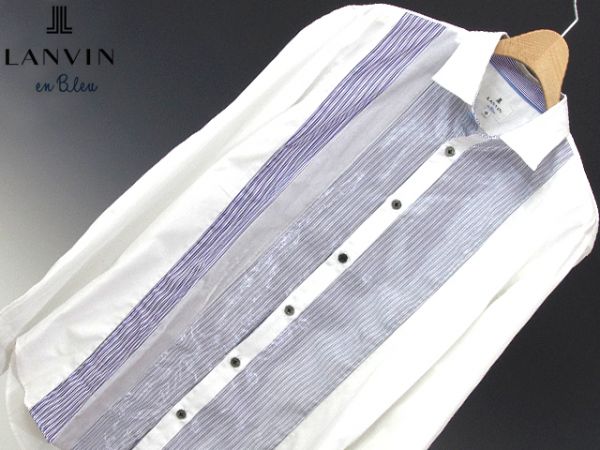 日本製LANVIN en Bleu(ランバンオンブルー)長袖シャツ48