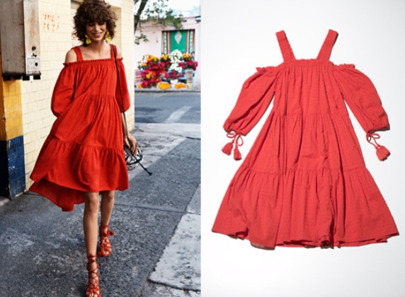 オフショルダー H&M 新品 赤 ワンピース ドレス リゾート