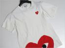 美品 PLAYコムデギャルソン 下部柄胸ワッペンTシャツ ホワイト S