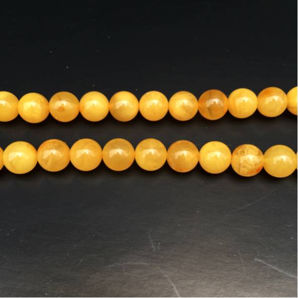 天然琥珀 蜜蝋マーブルアンバーネックレス 14.10g 7mm