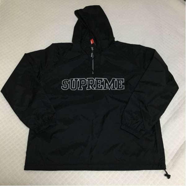 1円スタート 16ss Supreme Nylon Ripstop Pullover Black S 新品