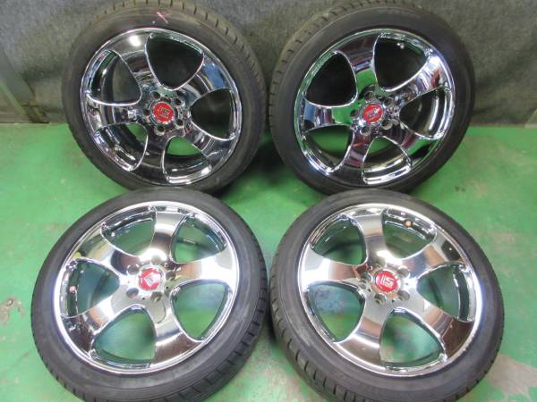 WORK　LS　メッキ　18×8J　+45　PCD114.3　ジャンク 4本セット