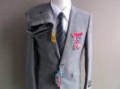新品春秋☆Mr.JUNKO☆ウール100％高級スーツ A6 グレーシャドー