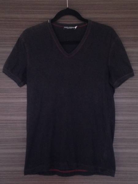 本物ドルチェ＆ガッバーナ Vネック半袖Ｔシャツ48DOLCE&GABBANA