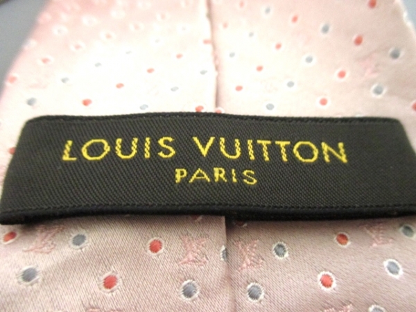 Louis ルイヴィトン ネクタイ メンズ 美品 ライトピンク×マルチ